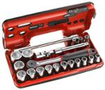 COFFRET CLIQUET+DOUILLES 1/2" 21PCS