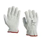 GANT CUIR FLEUR/CROUTE BLANC T10