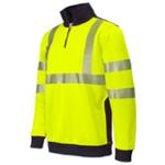 SWEAT COL MONTANT 403 JAUNE/MARINE