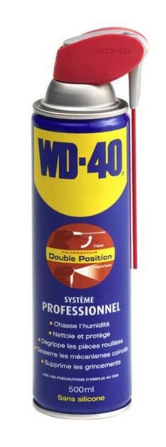 Aérosol WD40. 500 ml. Nettoyant, dégrippant, lubrifiant. Protège